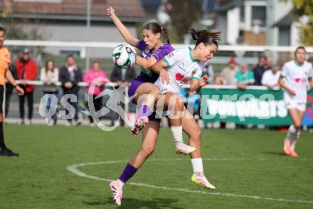 Fussball. Frauen.  2. Bundesliga. SK Austria Klagenfurt gegen Rapid Wien. Natalie Schranzer  (Klagenfurt),  Ilvy Taucher   (Rapid Wien).  Klagenfurt, 19.10.2025.
Foto: Kuess
www.qspictures.net
---
pressefotos, pressefotografie, kuess, qs, qspictures, sport, bild, bilder, bilddatenbank