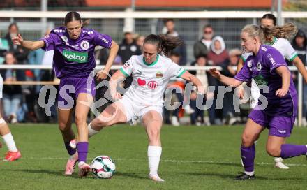 Fussball. Frauen.  2. Bundesliga. SK Austria Klagenfurt gegen Rapid Wien. Natalie Schranzer (Klagenfurt),   Jasmin Koenig  (Rapid Wien).  Klagenfurt, 19.10.2025.
Foto: Kuess
www.qspictures.net
---
pressefotos, pressefotografie, kuess, qs, qspictures, sport, bild, bilder, bilddatenbank