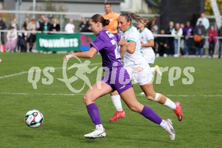 Fussball. Frauen.  2. Bundesliga. SK Austria Klagenfurt gegen Rapid Wien.  Magdalena Moser (Klagenfurt),  Aldijana Masinovic  (Rapid Wien).  Klagenfurt, 19.10.2025.
Foto: Kuess
www.qspictures.net
---
pressefotos, pressefotografie, kuess, qs, qspictures, sport, bild, bilder, bilddatenbank