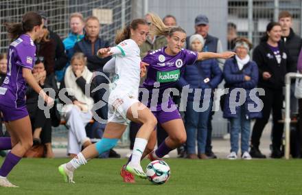 Fussball. Frauen.  2. Bundesliga. SK Austria Klagenfurt gegen Rapid Wien. Joyce Angelique Prabel (Klagenfurt),  Tabea Altenbichler (Rapid Wien).  Klagenfurt, 19.10.2025.
Foto: Kuess
www.qspictures.net
---
pressefotos, pressefotografie, kuess, qs, qspictures, sport, bild, bilder, bilddatenbank