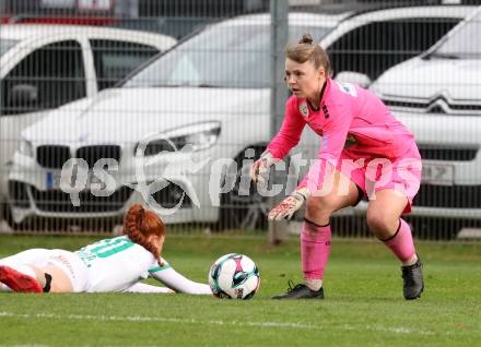 Fussball. Frauen.  2. Bundesliga. SK Austria Klagenfurt gegen Rapid Wien. Anja Meier  (Klagenfurt), Vanessa Rauter   (Rapid Wien).  Klagenfurt, 19.10.2025.
Foto: Kuess
www.qspictures.net
---
pressefotos, pressefotografie, kuess, qs, qspictures, sport, bild, bilder, bilddatenbank