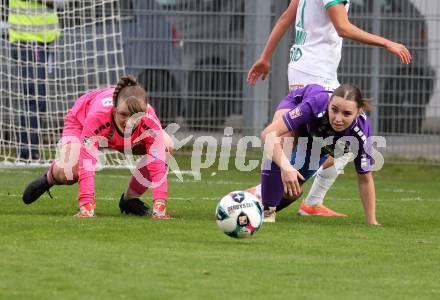 Fussball. Frauen.  2. Bundesliga. SK Austria Klagenfurt gegen Rapid Wien. Anja Meier, Annika Buerger  (Klagenfurt).  Klagenfurt, 19.10.2025.
Foto: Kuess
www.qspictures.net
---
pressefotos, pressefotografie, kuess, qs, qspictures, sport, bild, bilder, bilddatenbank