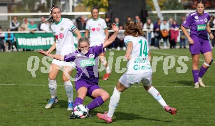 Fussball. Frauen.  2. Bundesliga. SK Austria Klagenfurt gegen Rapid Wien. Ashley Anne Stewart (Klagenfurt),  Sophia Johnston (Rapid Wien).  Klagenfurt, 19.10.2025.
Foto: Kuess
www.qspictures.net
---
pressefotos, pressefotografie, kuess, qs, qspictures, sport, bild, bilder, bilddatenbank