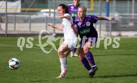 Fussball. Frauen.  2. Bundesliga. SK Austria Klagenfurt gegen Rapid Wien. Ashley Anne Stewart  (Klagenfurt),  Jasmin Koenig  (Rapid Wien).  Klagenfurt, 19.10.2025.
Foto: Kuess
www.qspictures.net
---
pressefotos, pressefotografie, kuess, qs, qspictures, sport, bild, bilder, bilddatenbank