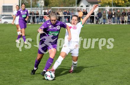 Fussball. Frauen.  2. Bundesliga. SK Austria Klagenfurt gegen Rapid Wien. Ashley Anne Stewart  (Klagenfurt), Sophia Johnston  (Rapid Wien).  Klagenfurt, 19.10.2025.
Foto: Kuess
www.qspictures.net
---
pressefotos, pressefotografie, kuess, qs, qspictures, sport, bild, bilder, bilddatenbank