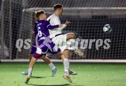 Fussball. Kaerntner Liga. SK Austria Klagenfurt Amateure gegen Matrei .  Marcel Andre Brandner  (Austria Klagenfurt),  Benjamin Cosic  (Matrei).  Koettmannsdorf, 25.10.2025.
Foto: Kuess
www.qspictures.net
---
pressefotos, pressefotografie, kuess, qs, qspictures, sport, bild, bilder, bilddatenbank