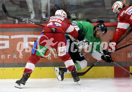 Eishockey ICE Bundesliga. KAC gegen Olimpija Ljubljana.  Jordan Murray (KAC),  Zach Boychuk (Olimpija Ljubljana). Klagenfurt, am 26.10.2025
Foto: Kuess
---
pressefotos, pressefotografie, kuess, qs, qspictures, sport, bild, bilder, bilddatenbank