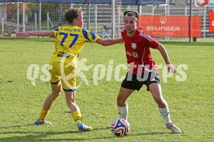 Fussball. 1. Klasse Mitte. Strassburg gegen Afritz.  Johannes Gerd Landsmann  (Strassburg),  Tobias Alessandro Unterweger    (Afritz).  Strassburg, 25.10.2025.
Foto: Kuess
www.qspictures.net
---
pressefotos, pressefotografie, kuess, qs, qspictures, sport, bild, bilder, bilddatenbank