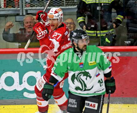 Eishockey ICE Bundesliga. KAC gegen Olimpija Ljubljana. Torjubel Thomas Hundertpfund, (KAC), Klagenfurt, am 26.10.2025
Foto: Kuess
---
pressefotos, pressefotografie, kuess, qs, qspictures, sport, bild, bilder, bilddatenbank
