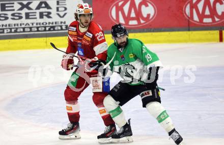 Eishockey ICE Bundesliga.  Winn2day ICE Hockey League. KAC gegen Olympia Ljubljana. Mario Kempe  (KAC),  Alex Petan  (Ljubljana). Klagenfurt, am 26.10.2025.
Foto: Kuess
www.qspictures.net
---
pressefotos, pressefotografie, kuess, qs, qspictures, sport, bild, bilder, bilddatenbank