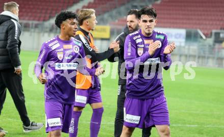 Fussball 2. Liga. SK Austria Klagenfurt gegen SK Sturm Graz II.  Christopher Woelbl, Almir Oda  (Klagenfurt).  Klagenfurt, 24.10..2025.
Foto: Kuess
www.qspictures.net
---
pressefotos, pressefotografie, kuess, qs, qspictures, sport, bild, bilder, bilddatenbank