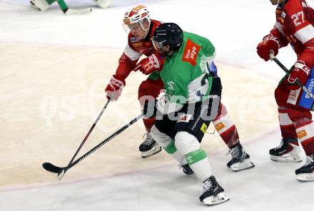 Eishockey ICE Bundesliga.  Winn2day ICE Hockey League. KAC gegen Olympia Ljubljana. Tobias Sablattnig   (KAC), Zach Boychuk   (Ljubljana). Klagenfurt, am 26.10.2025.
Foto: Kuess
www.qspictures.net
---
pressefotos, pressefotografie, kuess, qs, qspictures, sport, bild, bilder, bilddatenbank