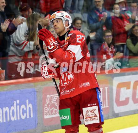 Eishockey ICE Bundesliga.  Winn2day ICE Hockey League. KAC gegen Olympia Ljubljana. Thomas Hundertpfund   (KAC). Klagenfurt, am 26.10.2025.
Foto: Kuess
www.qspictures.net
---
pressefotos, pressefotografie, kuess, qs, qspictures, sport, bild, bilder, bilddatenbank