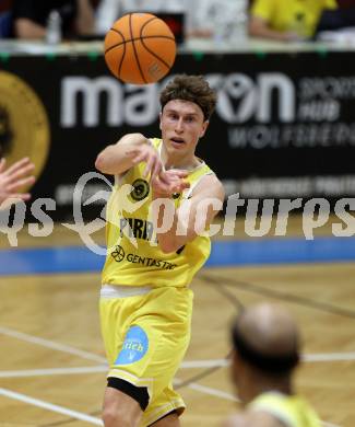 Basketball 2. Liga 2025/2026. Grunddurchgang 5. Runde.  Woerthersee Piraten gegen KOS Celovec.  Lukas Simoner (Piraten),  Klagenfurt, am 1.11.2025.
Foto: Kuess
---
pressefotos, pressefotografie, kuess, qs, qspictures, sport, bild, bilder, bilddatenbank
