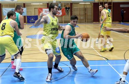 Basketball 2. Liga 2025/2026. Grunddurchgang 5. Runde.  Woerthersee Piraten gegen KOS Celovec. Andreas Nuck  (Piraten),  Jure Bavdek (KOS). Klagenfurt, am 1.11.2025.
Foto: Kuess
---
pressefotos, pressefotografie, kuess, qs, qspictures, sport, bild, bilder, bilddatenbank