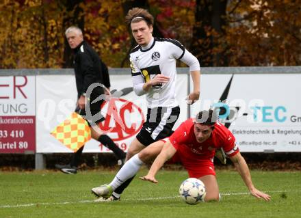 Fussball. Kaerntner Liga. KAC1909 gegen Spittal.  Patrick Legner  (KAC), Kristijan Jelic   (Spittal).  Klagenfurt, am 2.11.2025.
Foto: Kuess
www.qspictures.net
---
pressefotos, pressefotografie, kuess, qs, qspictures, sport, bild, bilder, bilddatenbank