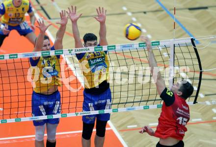 Volleyball Bundesliga. AVL. Austrian Volleyball League.   Aich/Dob gegen Waldviertel.  Nicolai Grabmueller, Armands Rokjans  (Aich/Dob). Bleiburg, am 5.11.2025.
Foto: Kuess
www.qspictures.net
---
pressefotos, pressefotografie, kuess, qs, qspictures, sport, bild, bilder, bilddatenbank
