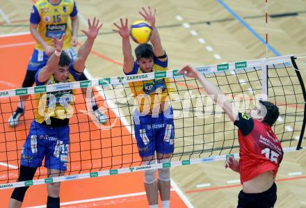 Volleyball Bundesliga. AVL. Austrian Volleyball League.   (Aich/Dob) gegen Waldviertel.  Sebastian Sablatnig, Zigurds Janis Licis  (Aich/Dob). Bleiburg, am 5.11.2025.
Foto: Kuess
www.qspictures.net
---
pressefotos, pressefotografie, kuess, qs, qspictures, sport, bild, bilder, bilddatenbank