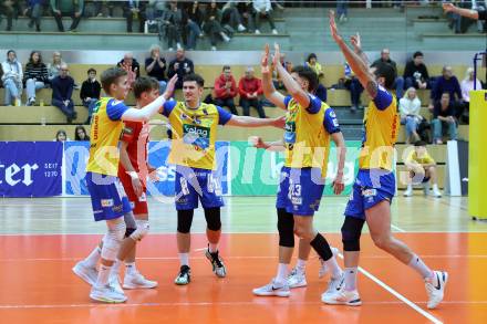 Volleyball Bundesliga. AVL. Austrian Volleyball League.   (Aich/Dob) gegen Waldviertel.  Jubel  (Aich/Dob). Bleiburg, am 5.11.2025.
Foto: Kuess
www.qspictures.net
---
pressefotos, pressefotografie, kuess, qs, qspictures, sport, bild, bilder, bilddatenbank