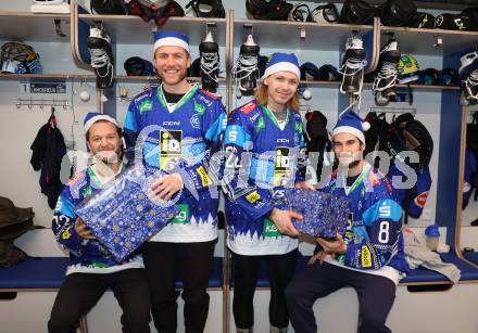 Eishockey Bundesliga. VSV. John Hughes, Guus Van Nes, Nikita Scherbak, Maximilian Rebernig. Villach, am 16.12.2024.
Foto: Kuess
---
pressefotos, pressefotografie, kuess, qs, qspictures, sport, bild, bilder, bilddatenbank
