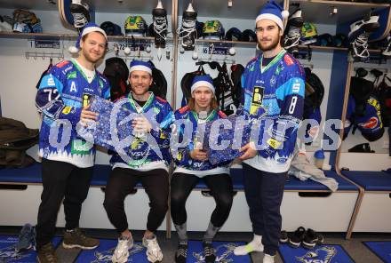 Eishockey Bundesliga. VSV. John Hughes, Guus Van Nes, Nikita Scherbak, Maximilian Rebernig. Villach, am 16.12.2024.
Foto: Kuess
---
pressefotos, pressefotografie, kuess, qs, qspictures, sport, bild, bilder, bilddatenbank