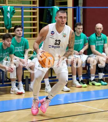 Basketball 2. Liga 2025/2026. Grunddurchgang 6. Runde.  KOS Celovec gegen Raiders Tirol. Nikolas Susa    (KOS). Klagenfurt, am 8.11.2025.
Foto: Kuess
---
pressefotos, pressefotografie, kuess, qs, qspictures, sport, bild, bilder, bilddatenbank