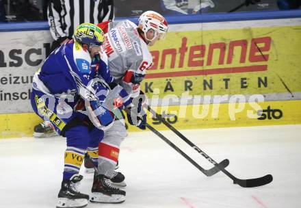 Eishockey ICE Bundesliga.  Winn2day ICE Hockey League. VSV gegen KAC. Nick Hutchison   (VSV),  Maximilian Preiml  (KAC). Villach am 14.11.2025.
Foto: Kuess
www.qspictures.net
---
pressefotos, pressefotografie, kuess, qs, qspictures, sport, bild, bilder, bilddatenbank