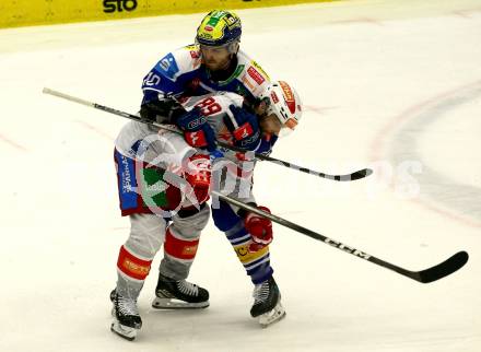 Eishockey ICE Bundesliga.  Winn2day ICE Hockey League. VSV gegen KAC.  Thomas Vallant  (VSV),  Raphael Herburger  (KAC). Villach am 14.11.2025.
Foto: Kuess
www.qspictures.net
---
pressefotos, pressefotografie, kuess, qs, qspictures, sport, bild, bilder, bilddatenbank