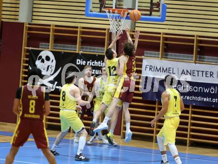 Basketball 2. Liga 2025/2026. Grunddurchgang 7. Runde.  Woerthersee Piraten gegen Traiskirchen Lions NexGen.  Jan-Arne Apschner (Piraten), Herohii Tverdokhlibov (Traiskirchen). Klagenfurt, am 15.11.2025.
Foto: Kuess
---
pressefotos, pressefotografie, kuess, qs, qspictures, sport, bild, bilder, bilddatenbank