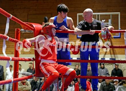 Boxen Kaerntner Meisterschaft. Nico Seebacher (AUT), Trainer Volodymir Cherednychenko . Klagenfurt, 15.11.2025.
Foto: Kuess
www.qspictures.net
---
pressefotos, pressefotografie, kuess, qs, qspictures, sport, bild, bilder, bilddatenbank