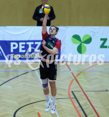 Volleyball Bundesliga. AVL. Austrian Volleyball League.   Aich/Dob gegen VBK Kelag Woerther-See-Loewen Klagenfurt.  David Marius Petschnig (VBK Klagenfurt). Bleiburg, am 15.11.2025.
Foto: Kuess
www.qspictures.net
---
pressefotos, pressefotografie, kuess, qs, qspictures, sport, bild, bilder, bilddatenbank