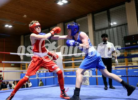 Boxen Kaerntner Meisterschaft. Nico Seebacher (AUT), Maik Stojnic (SLO). Klagenfurt, 15.11.2025.
Foto: Kuess
www.qspictures.net
---
pressefotos, pressefotografie, kuess, qs, qspictures, sport, bild, bilder, bilddatenbank