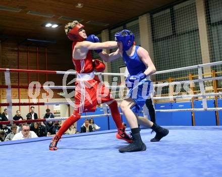Boxen Kaerntner Meisterschaft. Nico Seebacher (AUT), Maik Stojnic (SLO). Klagenfurt, 15.11.2025.
Foto: Kuess
www.qspictures.net
---
pressefotos, pressefotografie, kuess, qs, qspictures, sport, bild, bilder, bilddatenbank