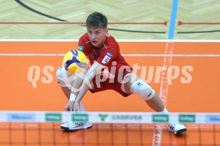 Volleyball Bundesliga. AVL. Austrian Volleyball League.   Aich/Dob gegen VBK Kelag Woerther-See-Loewen Klagenfurt. Lukas Fritz   (Aich/Dob). Bleiburg, am 15.11.2025.
Foto: Kuess
www.qspictures.net
---
pressefotos, pressefotografie, kuess, qs, qspictures, sport, bild, bilder, bilddatenbank