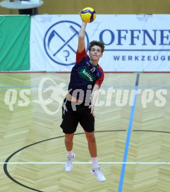 Volleyball Bundesliga. AVL. Austrian Volleyball League.   Aich/Dob gegen VBK Kelag Woerther-See-Loewen Klagenfurt.  Erik Benedikt Kolev   (VBK Klagenfurt). Bleiburg, am 15.11.2025.
Foto: Kuess
www.qspictures.net
---
pressefotos, pressefotografie, kuess, qs, qspictures, sport, bild, bilder, bilddatenbank