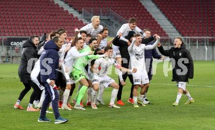Fussball 2. Liga. SK Austria Klagenfurt gegen Amstetten.    Jubel  (Amstetten).  Klagenfurt, 22.11..2025.
Foto: Kuess
www.qspictures.net
---
pressefotos, pressefotografie, kuess, qs, qspictures, sport, bild, bilder, bilddatenbank