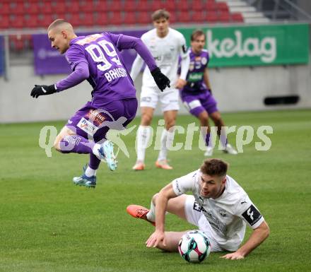 Fussball 2. Liga. SK Austria Klagenfurt gegen Amstetten.  Bartol Barisic  (Klagenfurt),  Niklas Pertlwieser  (Amstetten).  Klagenfurt, 22.11..2025.
Foto: Kuess
www.qspictures.net
---
pressefotos, pressefotografie, kuess, qs, qspictures, sport, bild, bilder, bilddatenbank