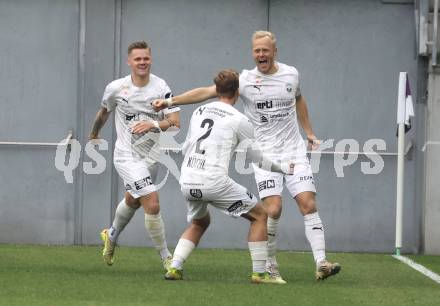 Fussball 2. Liga. SK Austria Klagenfurt gegen Amstetten.    Torjubel  David Peham   (Amstetten).  Klagenfurt, 22.11..2025.
Foto: Kuess
www.qspictures.net
---
pressefotos, pressefotografie, kuess, qs, qspictures, sport, bild, bilder, bilddatenbank