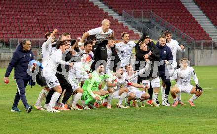 Fussball 2. Liga. SK Austria Klagenfurt gegen Amstetten.    Jubel  (Amstetten).  Klagenfurt, 22.11..2025.
Foto: Kuess
www.qspictures.net
---
pressefotos, pressefotografie, kuess, qs, qspictures, sport, bild, bilder, bilddatenbank