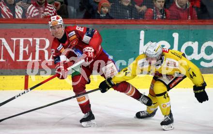 Eishockey ICE Bundesliga.  Winn2day ICE Hockey League. KAC gegen Vienna Capitals.  Thimo Nickl  (KAC),    Carter Souch (Vienna Capitals). Klagenfurt am 21.11.2025.
Foto: Kuess
www.qspictures.net
---
pressefotos, pressefotografie, kuess, qs, qspictures, sport, bild, bilder, bilddatenbank
