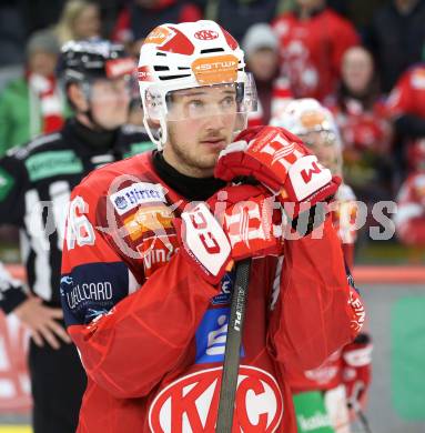 Eishockey ICE Bundesliga.  Winn2day ICE Hockey League. KAC gegen Vienna Capitals. Simeon Schwinger  (KAC). Klagenfurt am 21.11.2025.
Foto: Kuess
www.qspictures.net
---
pressefotos, pressefotografie, kuess, qs, qspictures, sport, bild, bilder, bilddatenbank
