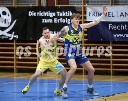 Basketball Austria CUP 2025/26 AF. Woerthersee Piraten gegen UBSC Graz. Jan-Arne Apschner  (Piraten), Chase Paar  (Graz). Klagenfurt, am 22.11.2025.
Foto: Kuess
---
pressefotos, pressefotografie, kuess, qs, qspictures, sport, bild, bilder, bilddatenbank