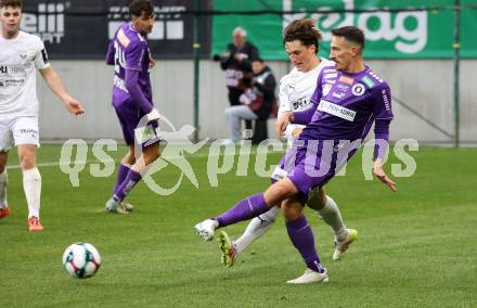 Fussball 2. Liga. SK Austria Klagenfurt gegen Amstetten.  Michael Lang  (Klagenfurt), Matthias Gragger  (Amstetten).  Klagenfurt, 22.11..2025.
Foto: Kuess
www.qspictures.net
---
pressefotos, pressefotografie, kuess, qs, qspictures, sport, bild, bilder, bilddatenbank