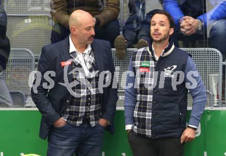 Eishockey ICE Bundesliga.  Winn2day ICE Hockey League. VSV gegen Black Wings Linz.  Herbert Hohenberger, Interimstrainer Marco Pewal  (VSV). Villach am 28.11.2025.
Foto: Kuess
www.qspictures.net
---
pressefotos, pressefotografie, kuess, qs, qspictures, sport, bild, bilder, bilddatenbank