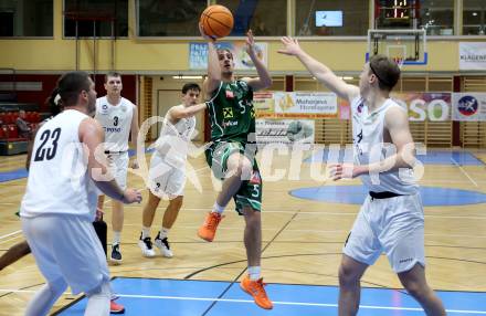 Basketball 2. Liga 2025/2026. Grunddurchgang 8. Runde.  KOS gegen Dornbirn Lions. Samuel Seher  (KOS),  Valentin Pils  (Dornbirn). Klagenfurt, am 29.11.2025.
Foto: Kuess
---
pressefotos, pressefotografie, kuess, qs, qspictures, sport, bild, bilder, bilddatenbank