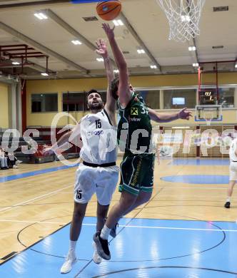 Basketball 2. Liga 2025/2026. Grunddurchgang 8. Runde.  KOS gegen Dornbirn Lions. Marin Sliskovic  (KOS),  Lennox Lasinger (Dornbirn). Klagenfurt, am 29.11.2025.
Foto: Kuess
---
pressefotos, pressefotografie, kuess, qs, qspictures, sport, bild, bilder, bilddatenbank