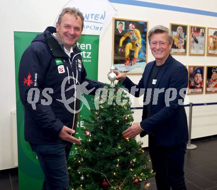 Kaernten Sport. Sportlermeeting. Dieter Moertl (Praesident Kaerntner Landesschiverband), Arno Arthofer.  Klagenfurt, am 1.12.2025.
Foto: Kuess
www.qspictures.net
---
pressefotos, pressefotografie, kuess, qs, qspictures, sport, bild, bilder, bilddatenbank