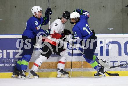Eishockey. Laenderspiel U20 Oesterreich gegen Slowenien. Gerrit Boehs  (AUT).  Ferlach, am 3.12.2025.
Foto: Kuess
www.qspictures.net
---
pressefotos, pressefotografie, kuess, qs, qspictures, sport, bild, bilder, bilddatenbank