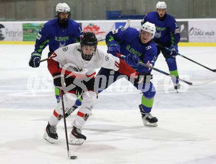 Eishockey. Laenderspiel U20 Oesterreich gegen Slowenien. Lennart Leitner  (AUT).  Ferlach, am 3.12.2025.
Foto: Kuess
www.qspictures.net
---
pressefotos, pressefotografie, kuess, qs, qspictures, sport, bild, bilder, bilddatenbank