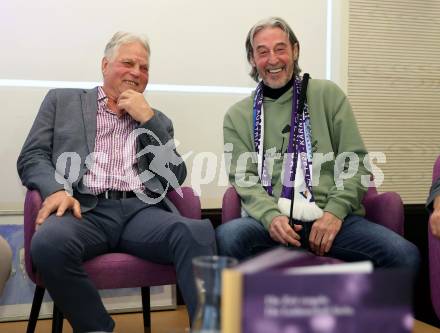 Fussball. Buchpraesentation 105 Jahre SK Austria Klagenfurt.  Friedrich Koncilia, Franz Oberacher.   Klagenfurt, am 10.12.2025.
Foto: Kuess
www.qspictures.net
---
pressefotos, pressefotografie, kuess, qs, qspictures, sport, bild, bilder, bilddatenbank